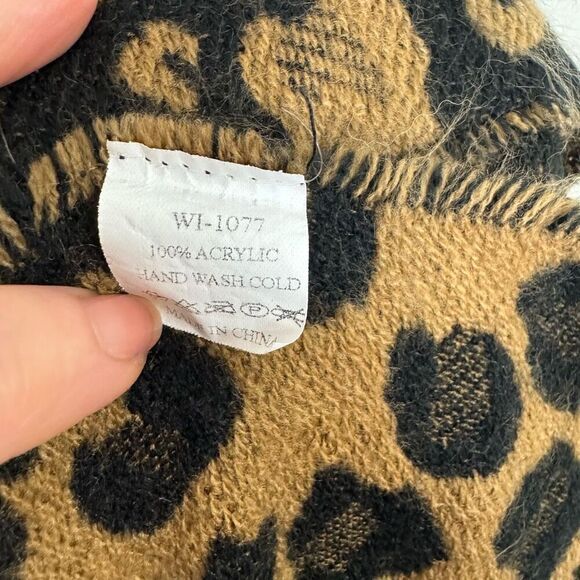 LEOPARD print shawl | soft long | 74” x 34 “ | cold weather scarf - Picture 6 of 6